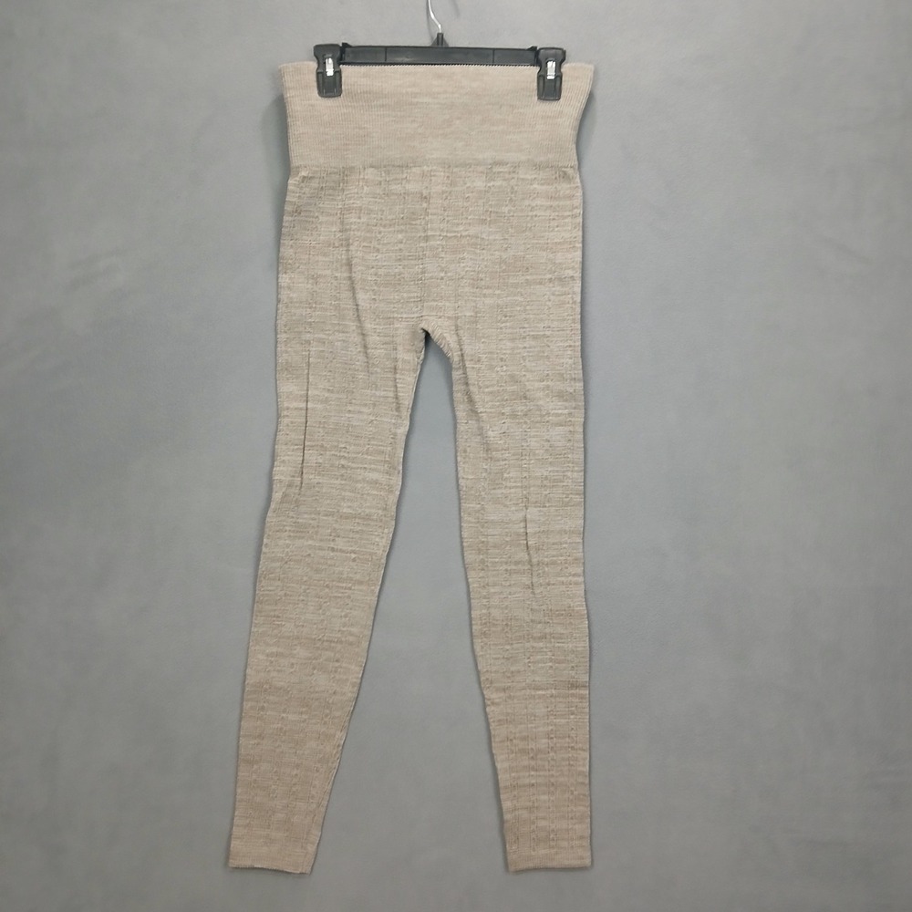 Conceited Leggings Womens L/XL Beige Stretch High Rise Performance Slim Fit